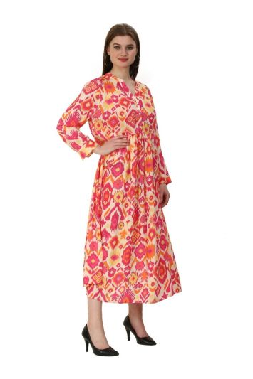 Wide dress with ikat design