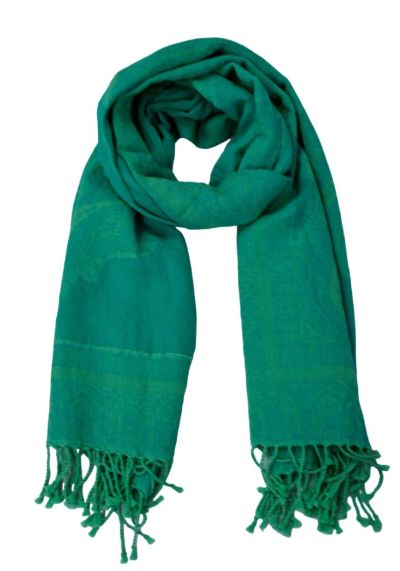 Green Jacquard woven scarf