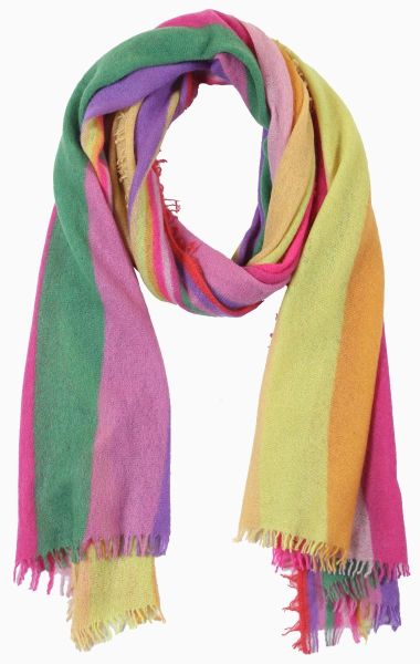 Knitted Cashmere Scarf with vertical colorful stripes