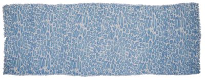 Elegant Cashmere scarf in Leopard print blue/ mint