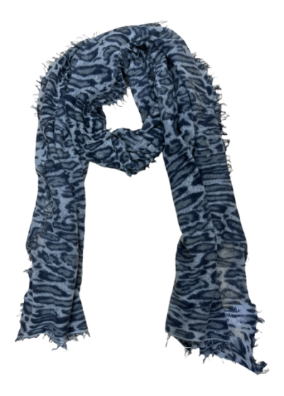 Elegant Cashmere scarf in Leopard print Grey/ black