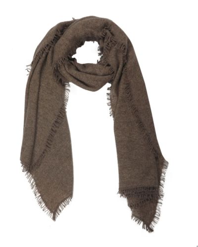 Elegant wool cashmere scarf in brown with lurex