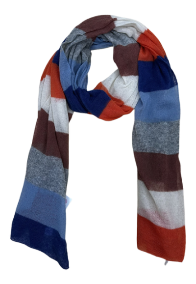 Cashmere scarf with colorfull stripes