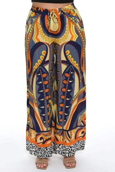 Trousers with vintage and leoprint