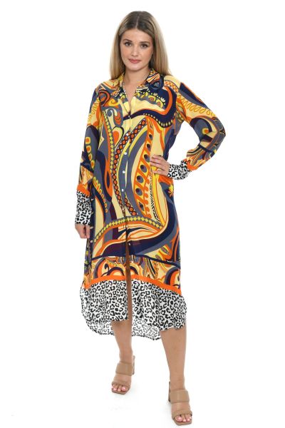 Longblouse with vintage and leo print