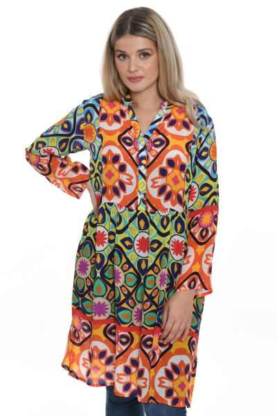 Short dress in Retro print