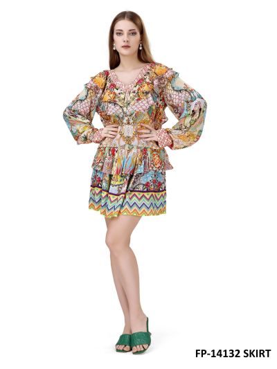 Short ruffle skirt in Boho Style