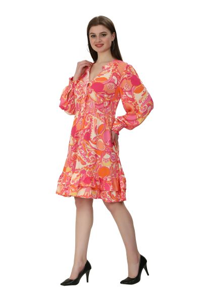 Short dress with ornament design