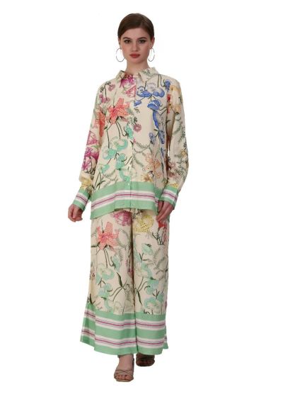 Blouse with pastel flowers