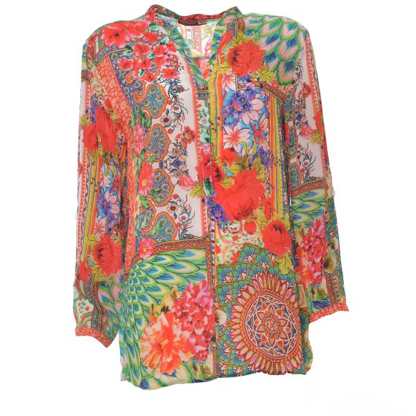 Tunika in Lippenstiftfarben aus Viskose