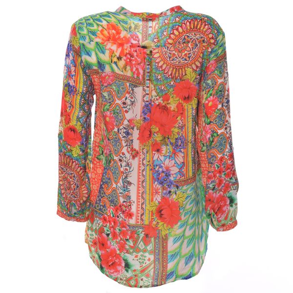 Tunika in Lippenstiftfarben aus Viskose